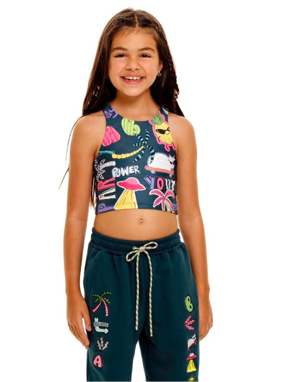 Agua Bendita Girl’s Daz Plash Crop Top Size 14